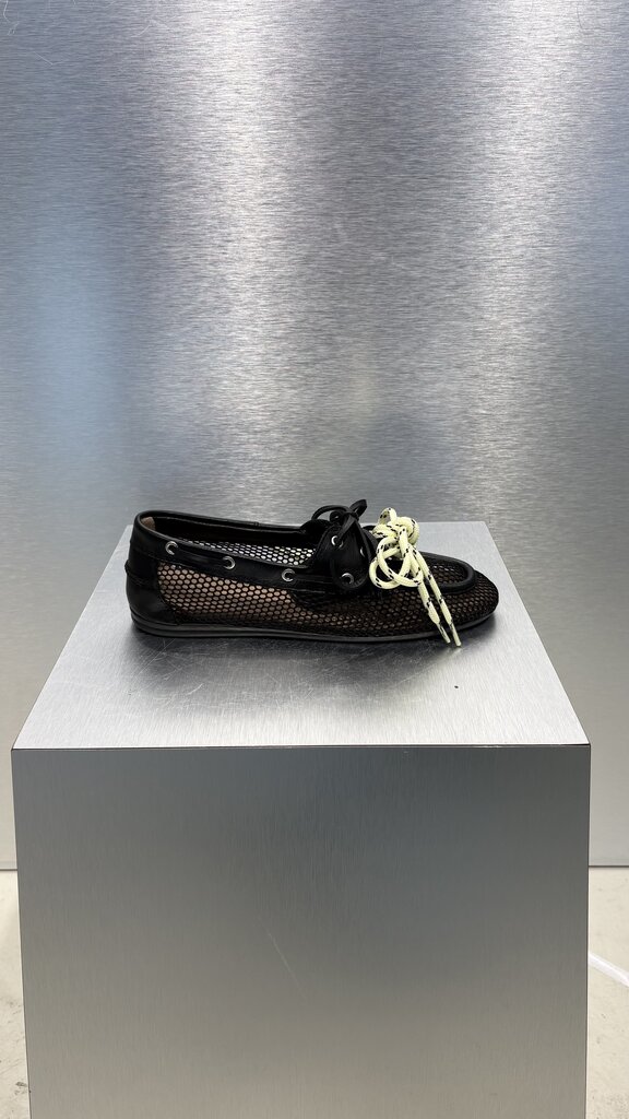 Posa Boat Loafer Mesh - Leather - Black