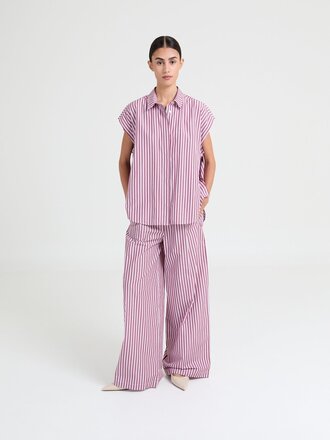 Liv The Label Leonie Trousers - Pink/Burgundy Stripes