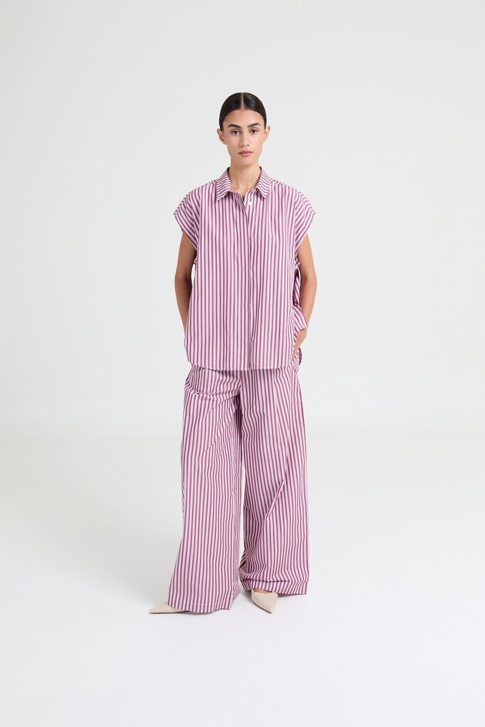 Liv The Label Leonie Trousers - Pink/Burgundy Stripes