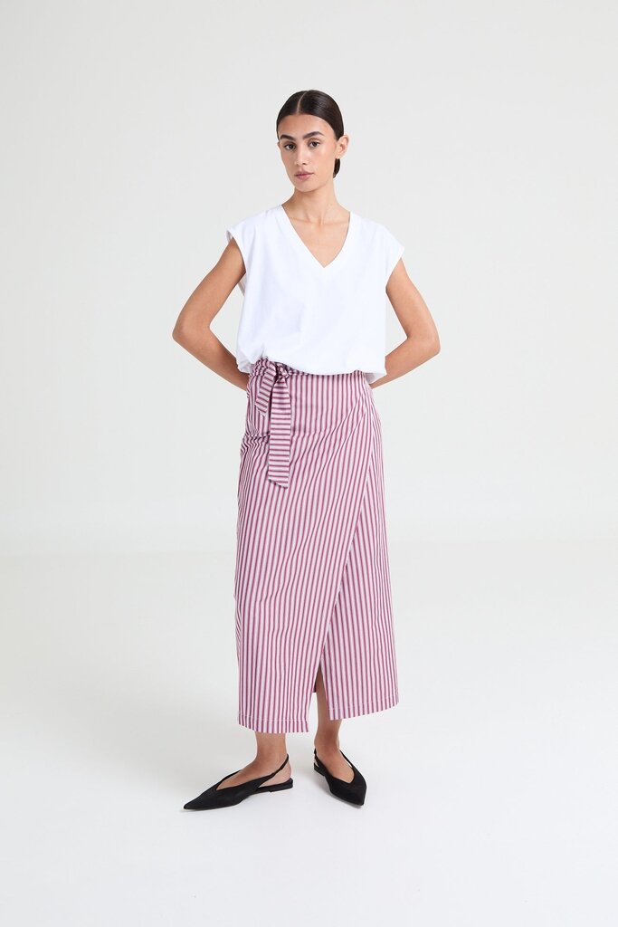Liv The Label Pixie Skirt - Pink/Burgundy Stripes