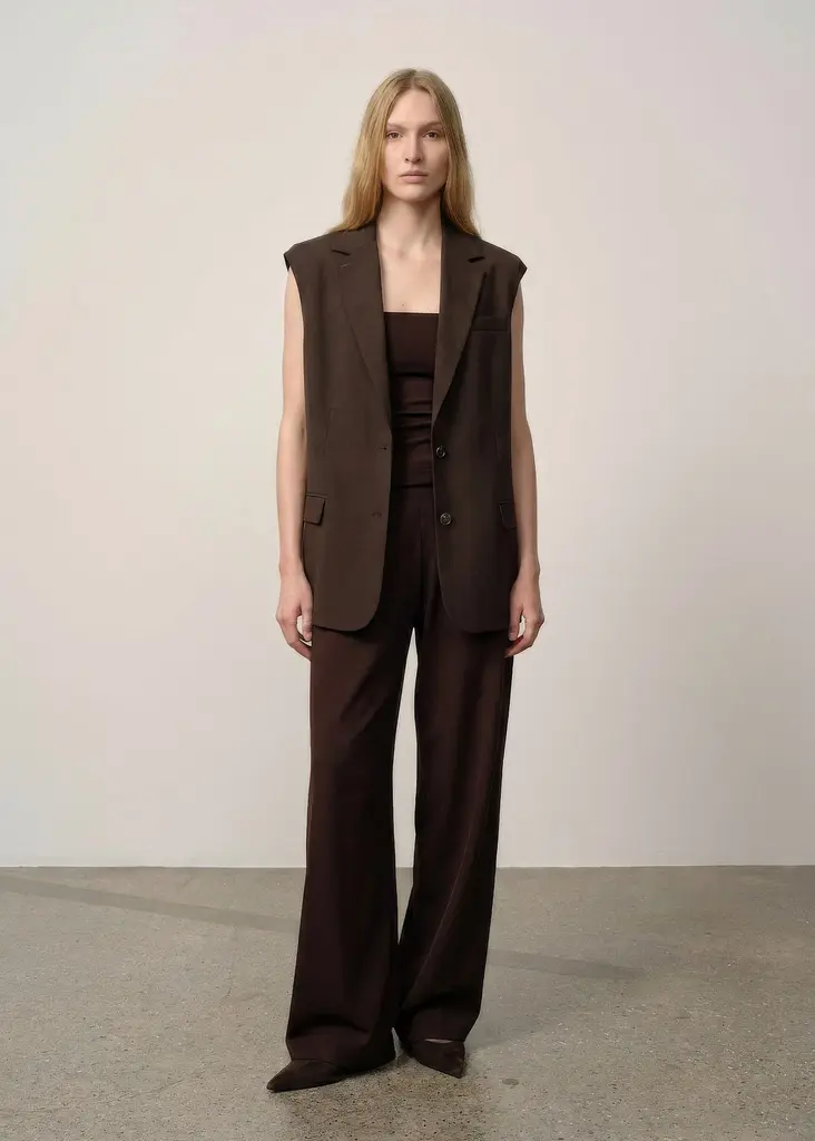 Birgitte Herskind Cohen Sleeveless Blazer - Coffee Brown
