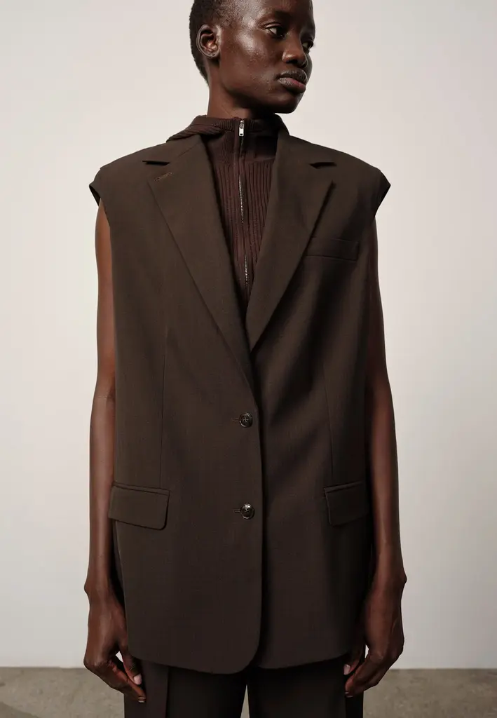 Birgitte Herskind Cohen Sleeveless Blazer - Coffee Brown