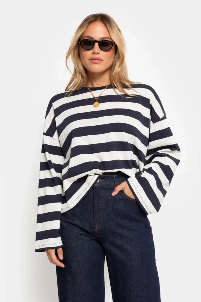 Âme Antwerp Okid Longsleeve - Navy & White
