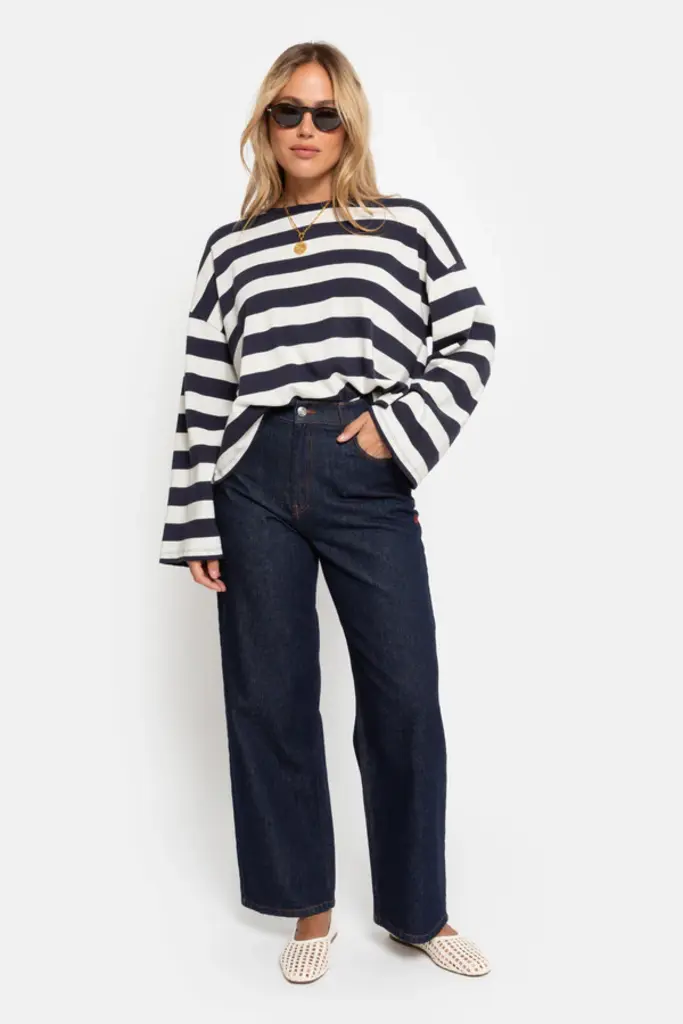 Âme Antwerp Okid Longsleeve - Navy & White