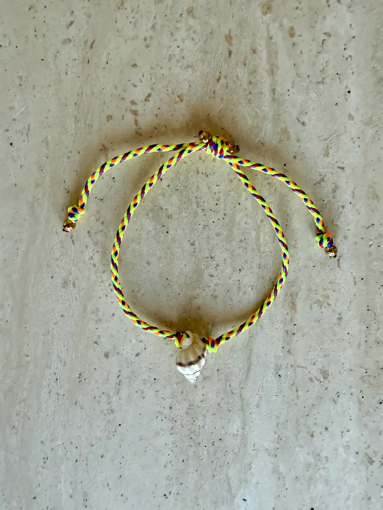 Pair A Dice Shell Crush Bracelet - Sunbeam Mix
