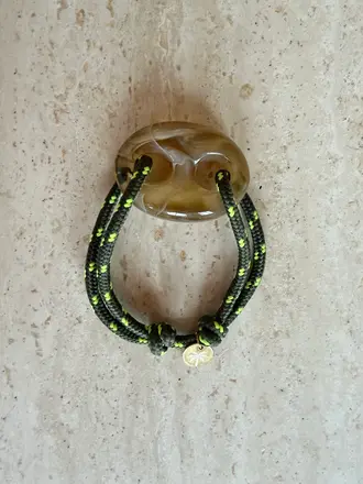 Pair A Dice Bean Bracelet Acryl - Latte