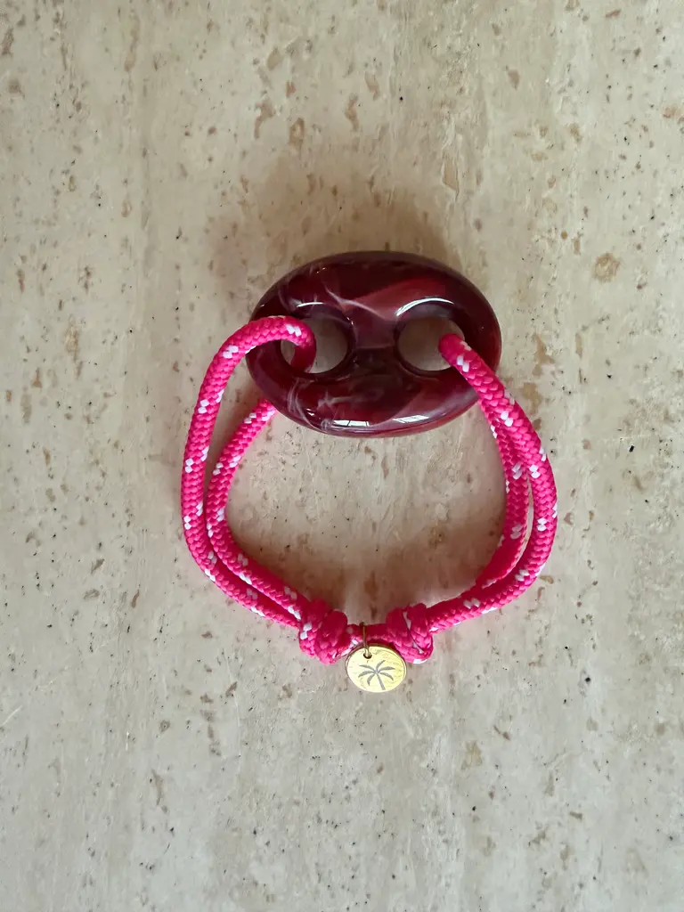 Pair A Dice Bean Bracelet Acryl - Burgundy