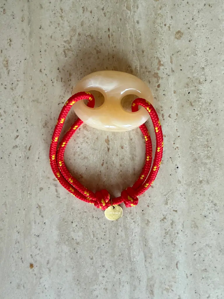 Pair A Dice Bean Bracelet Acryl - Yellow