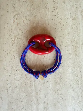 Pair A Dice Bean Bracelet Acryl - Red