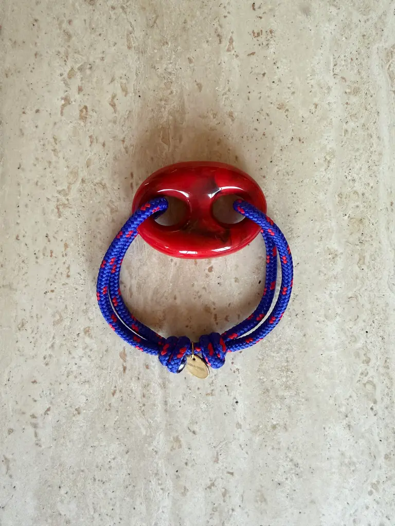 Pair A Dice Bean Bracelet Acryl - Red