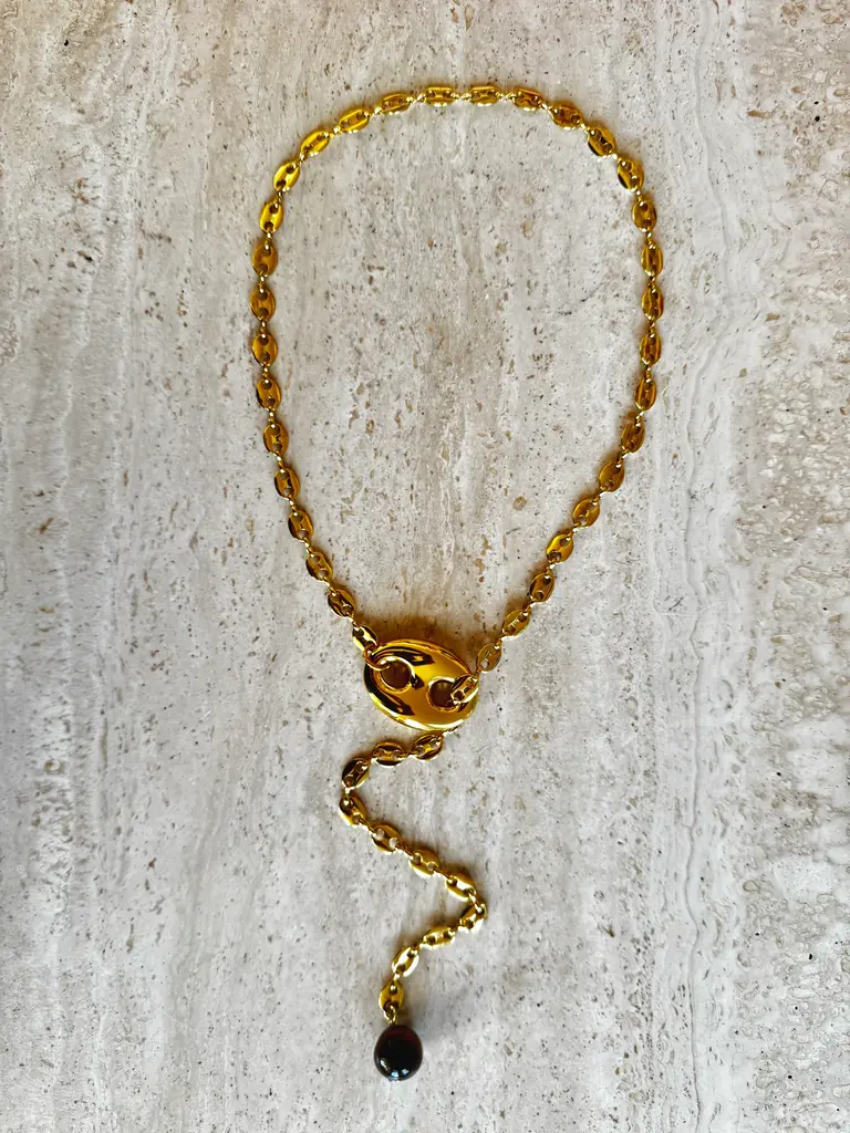 Pair A Dice Chandelier Necklace - Tiger Eye