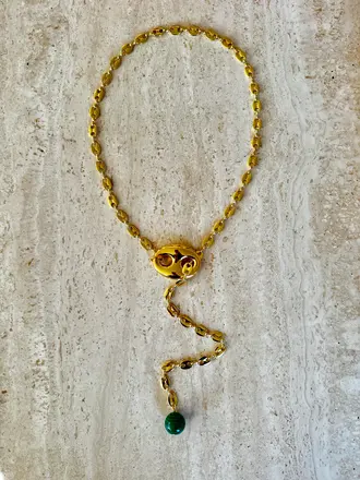 Pair A Dice Chandelier Necklace - Malchite