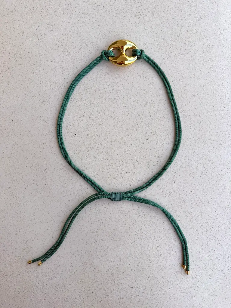 Pair A Dice Bean Necklace - Sage