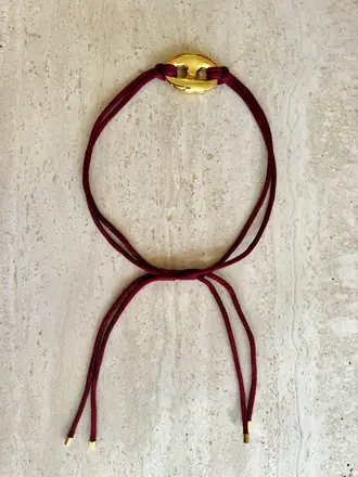 Pair A Dice Bean Necklace - Burgundy