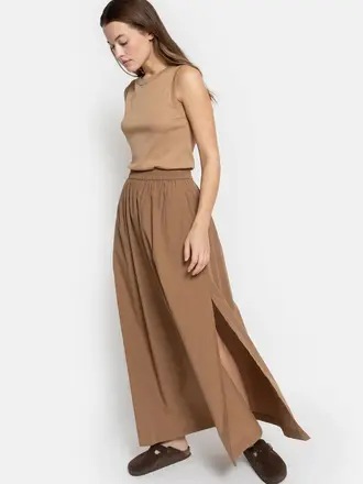 Âme Antwerp Kilt skirt - Camel poplin