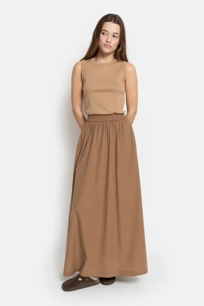 Âme Antwerp Kilt skirt - Camel poplin