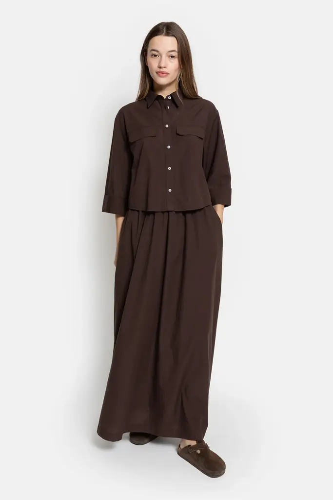 Âme Antwerp Kilt skirt - Brown poplin