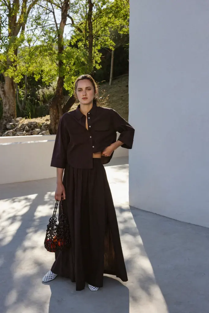 Âme Antwerp Kilt skirt - Brown poplin