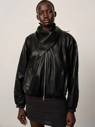 Birgitte Herskind Yvette leather bomber jacket - Black