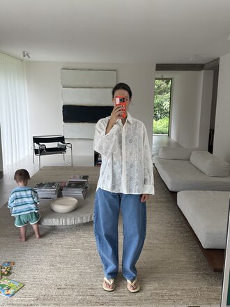 Âme Antwerp Daddy Embroidered Shirt - White