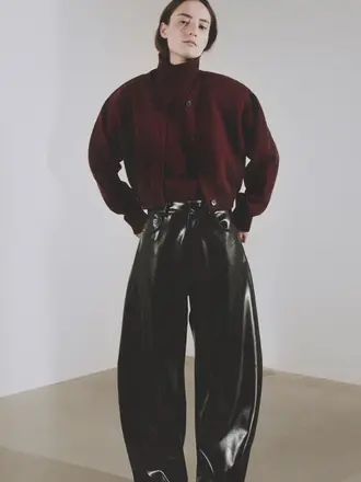Rhune Grace balloon pants vegan leather - Black