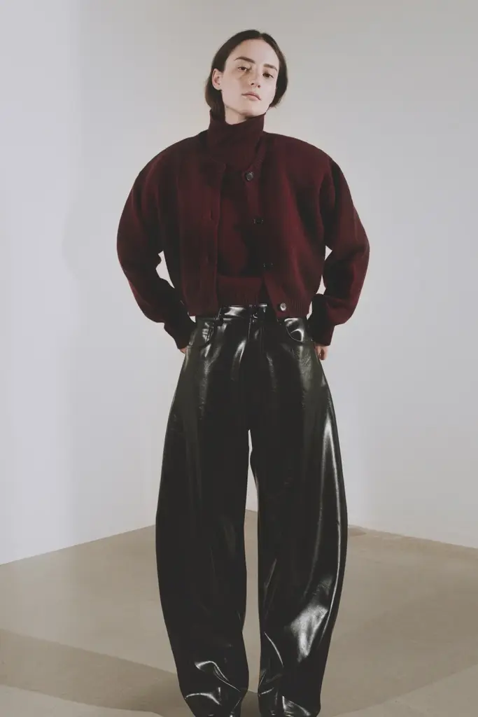 Rhune Grace balloon pants vegan leather - Black