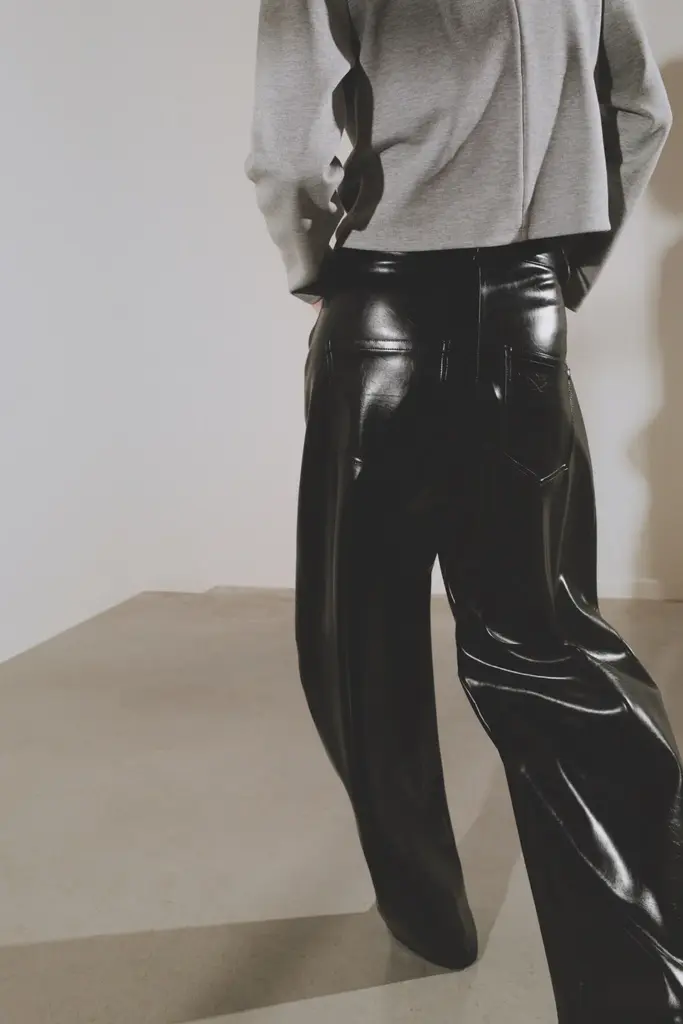 Rhune Grace balloon pants vegan leather - Black
