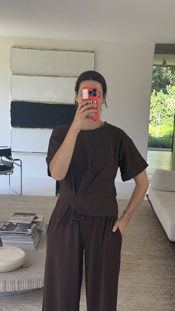 RE/BORN Gabriëlle t-shirt - Chocolate