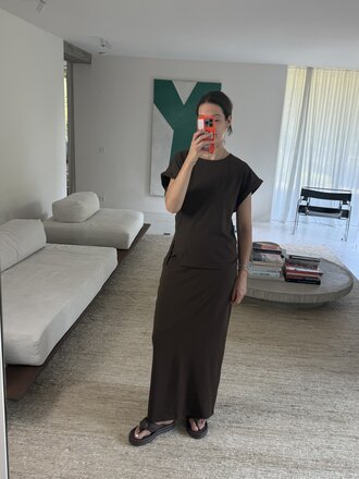 RE/BORN Leah Skirt - Chocolate