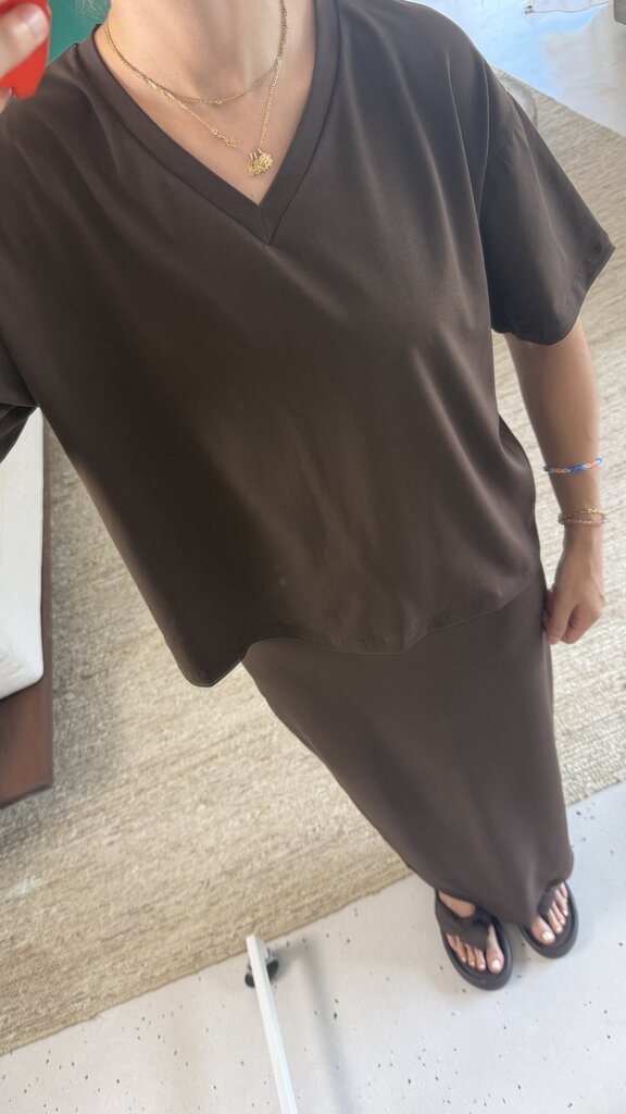 RE/BORN Veva T-shirt - Chocolate