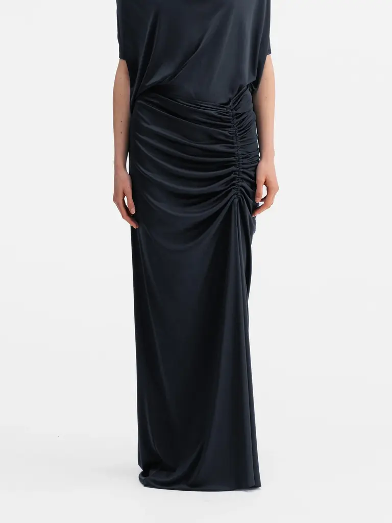 Ahlvar Gallery Maya Jersey Skirt - Blue Grey