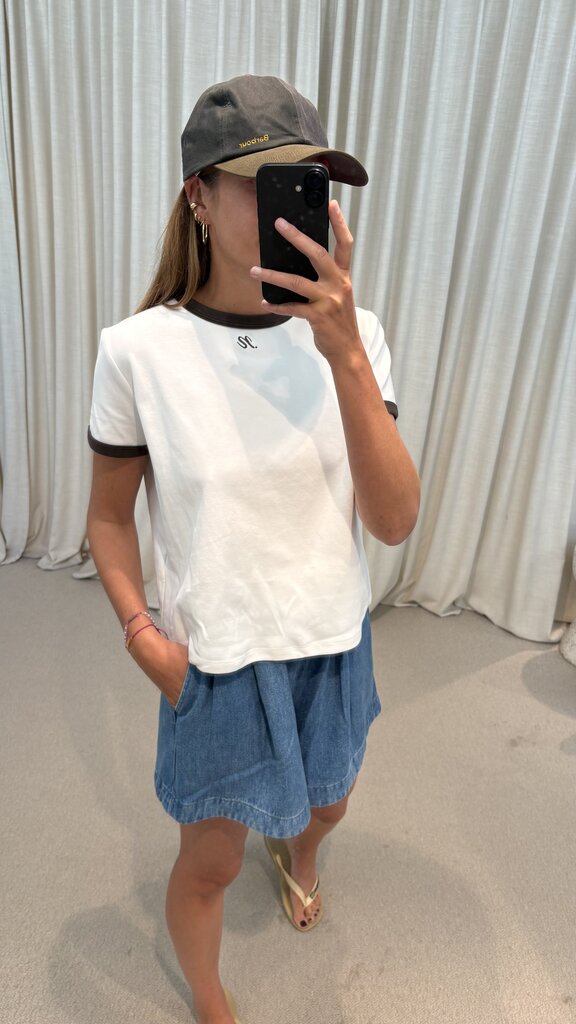 NOTED Donni T-shirt - White/Khaki