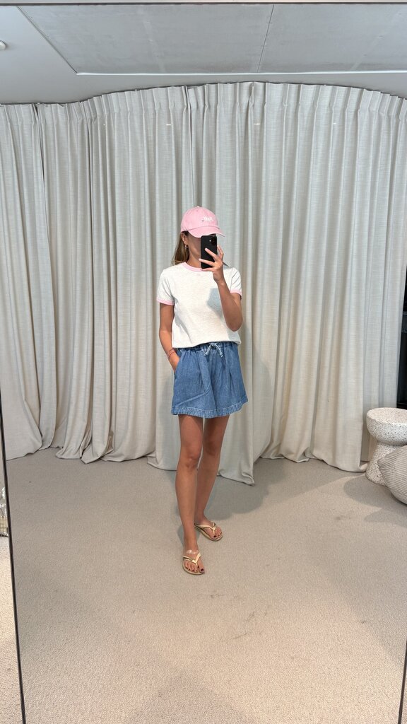 NOTED Donni T-shirt - Light Grey/Pink