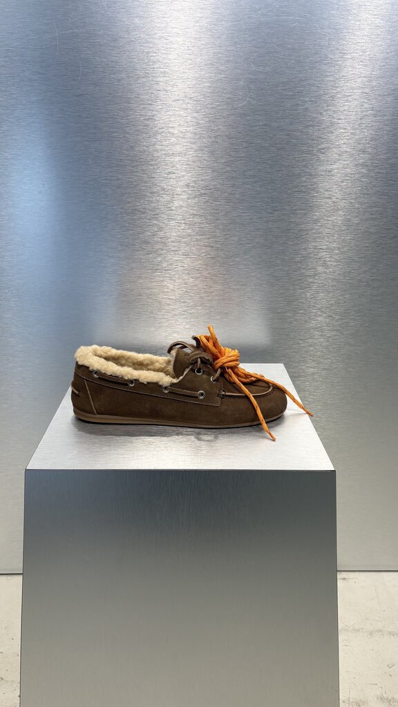 Posa Boat Loafer Brushed Fur - Dark Brown 2.0