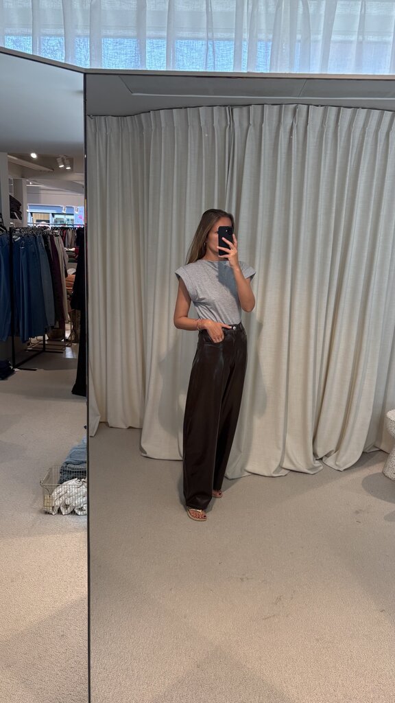 Rhune Grace balloon pants vegan leather - Brown