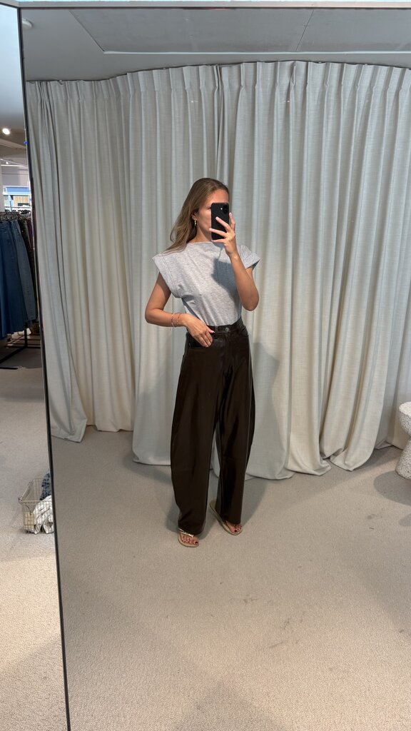 Rhune Grace balloon pants vegan leather - Brown