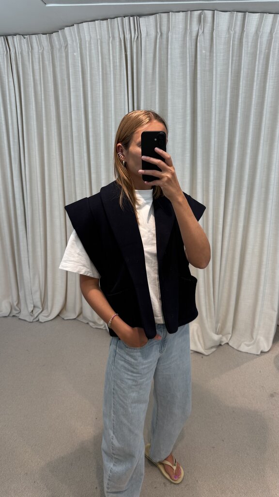 RE/BORN Mattea Vest - Dark Blue