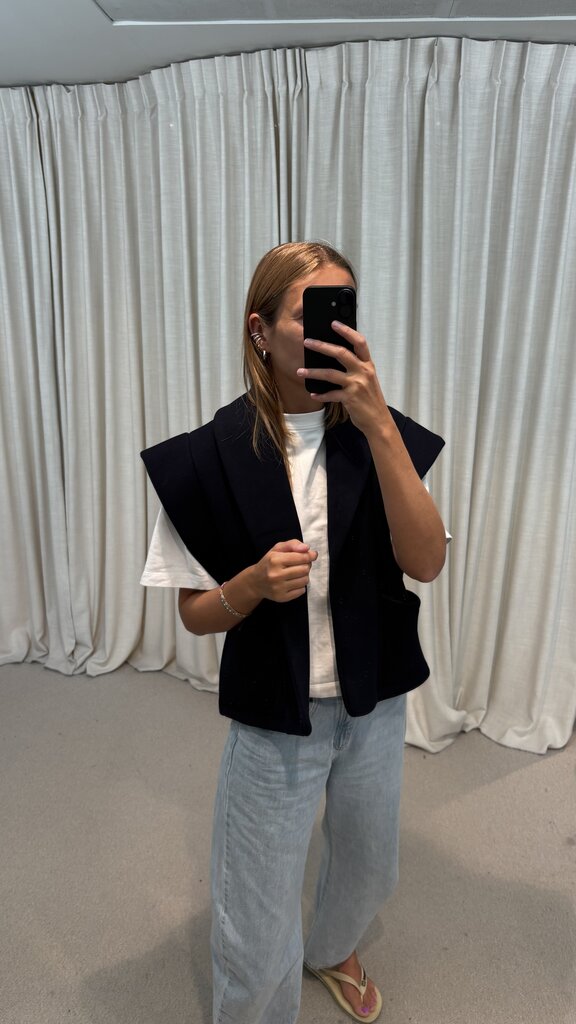 RE/BORN Mattea Vest - Dark Blue