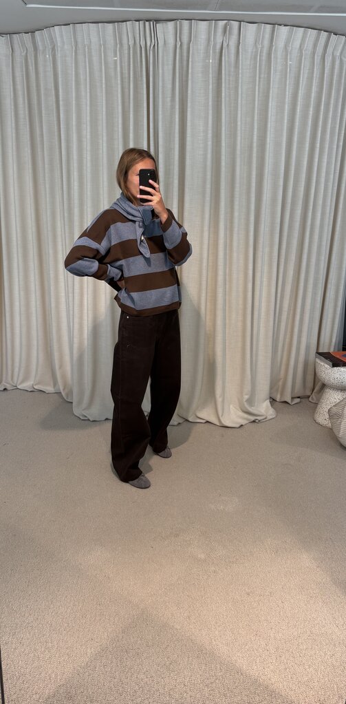 Oti Chloé Knit - Camel/Blue Striped
