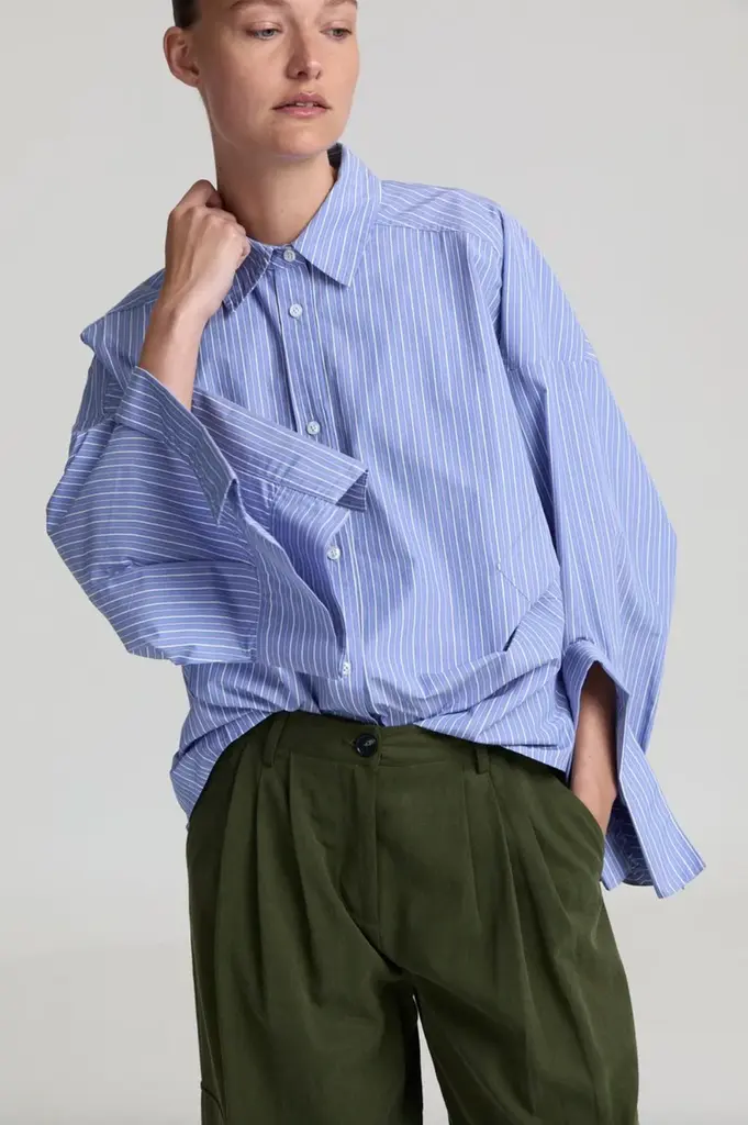 Liv The Label Odelia Shirt - Light Blue Striped