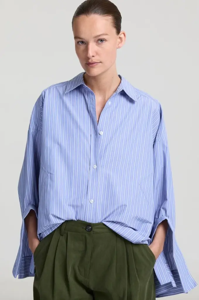 Liv The Label Odelia Shirt - Light Blue Striped