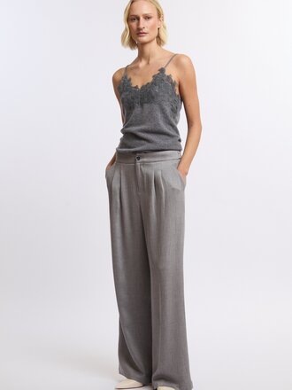 ONE and OTHER Rumi Knitted Top - Grey Melange