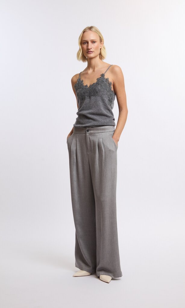ONE and OTHER Rumi Knitted Top - Grey Melange