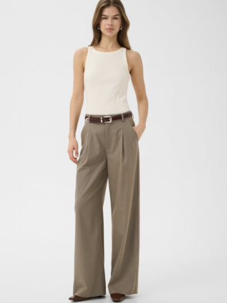 Gestuz Paula Wide Pants - Dark Timberwolf Melange