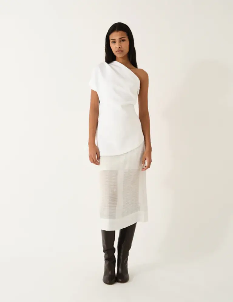 The Garment Glam Asymmetric Tee - Cream