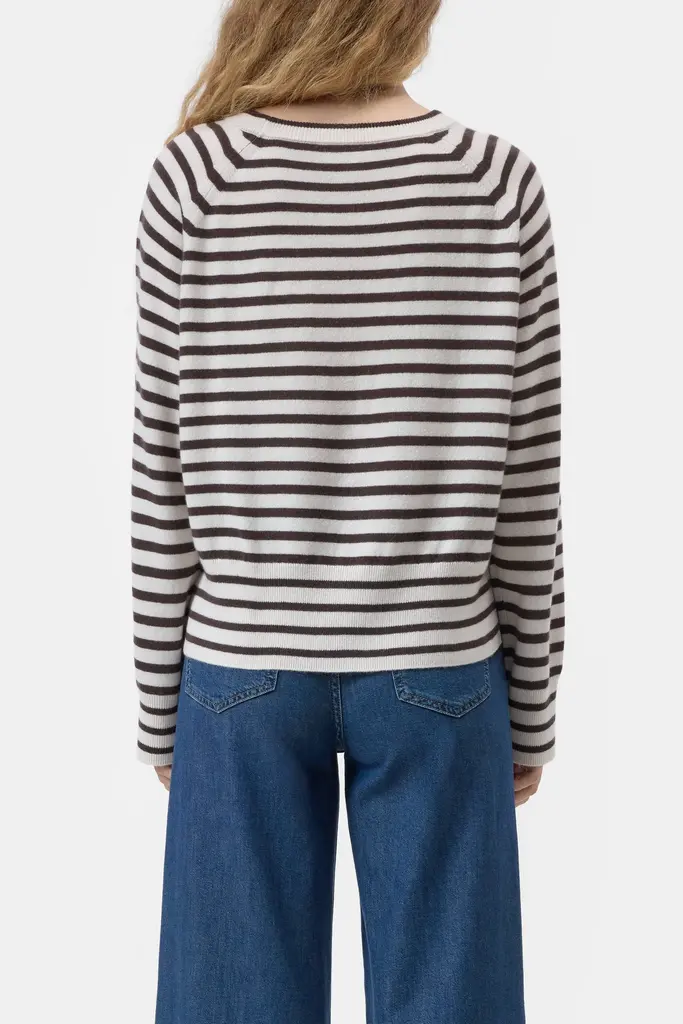 Closed Striped Crew Neck - Mahagony Brown