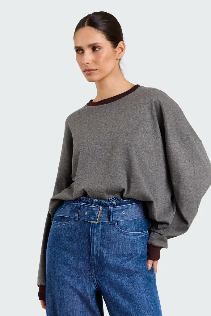 Studio Clique Alva Shirt - Grey Melange/Burgundy