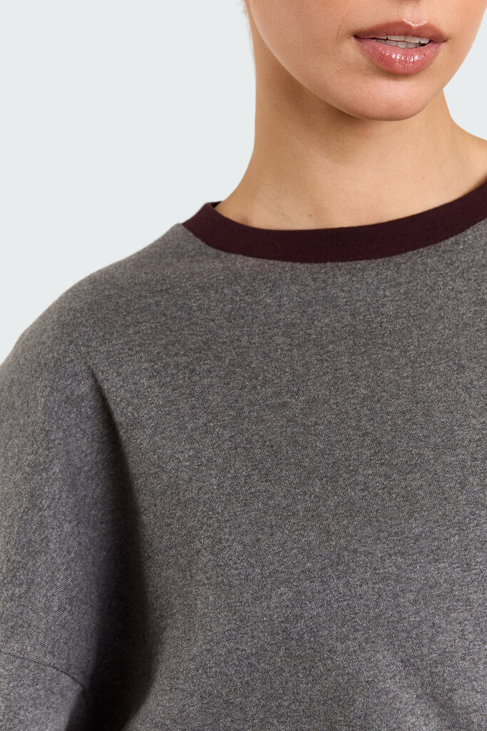 Studio Clique Alva Shirt - Grey Melange/Burgundy