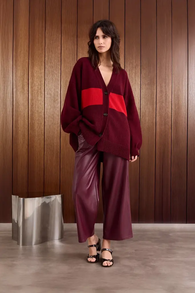Studio Clique Mouchie Cardigan - Burgundy/Red