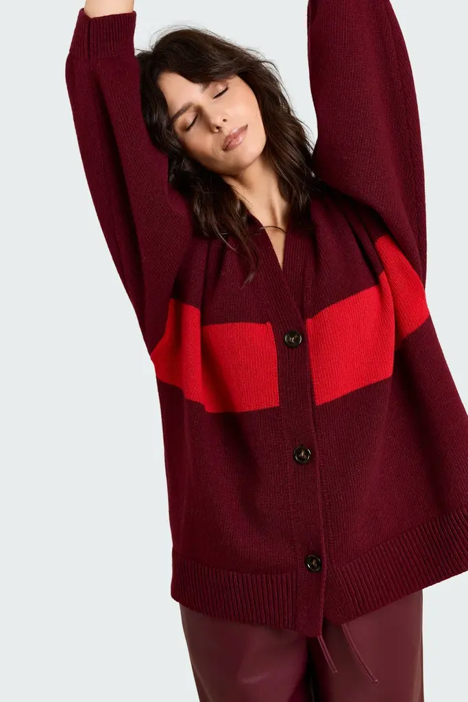 Studio Clique Mouchie Cardigan - Burgundy/Red